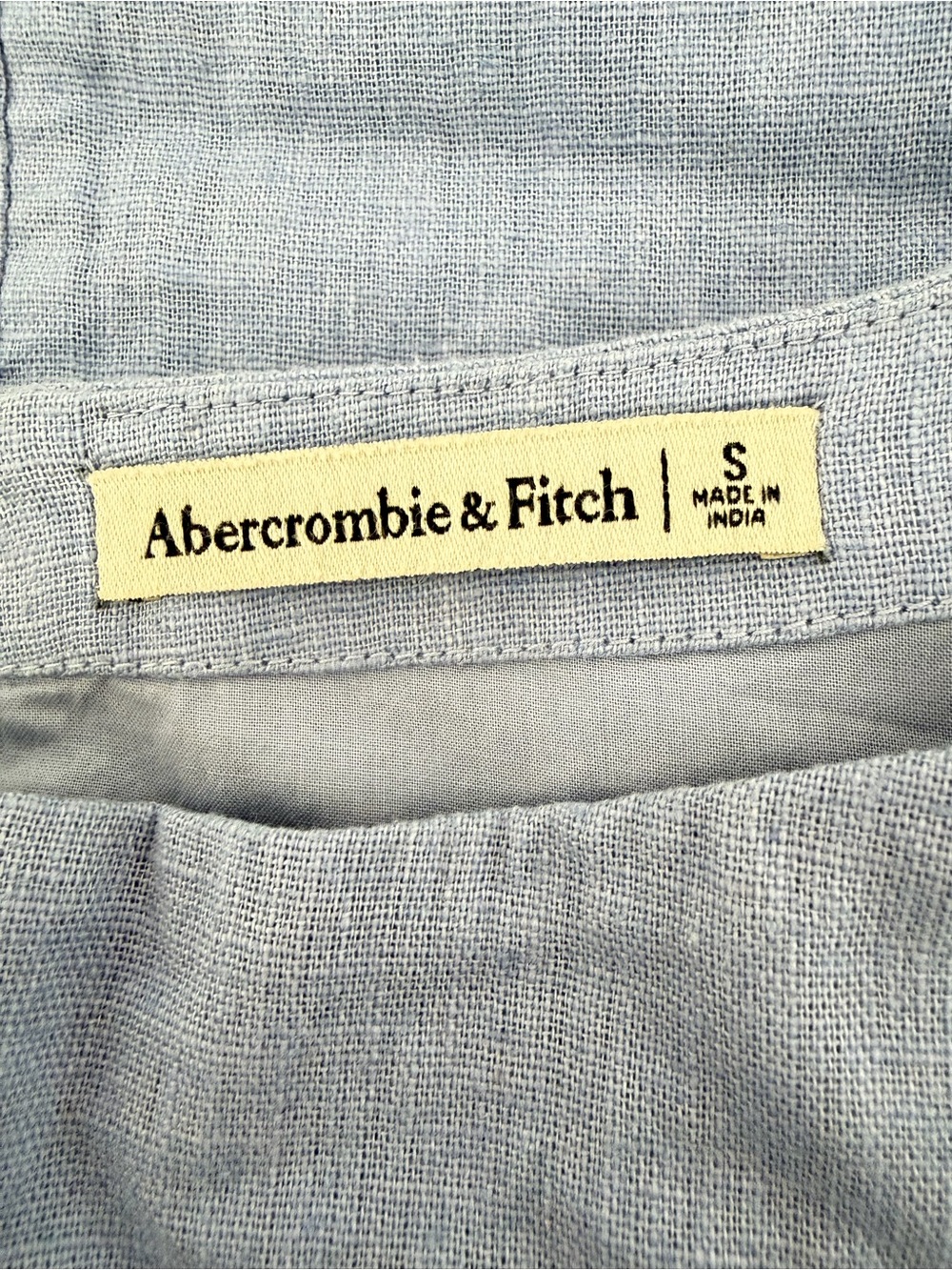 Abercrombie & Fitch Blue Linen-Blend T-Shirt Mini Dress Small 8387 - Picture 8 of 9